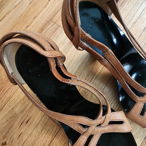 Givenchy Brown Leather Wooden Soled Sandals - size 5.5 - Picture 11 of 13